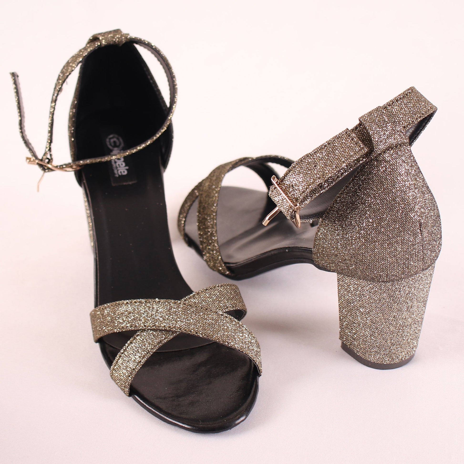 Foot Wear,The Alternating Jump wave Block heel in Glitter - Cippele Multi Store