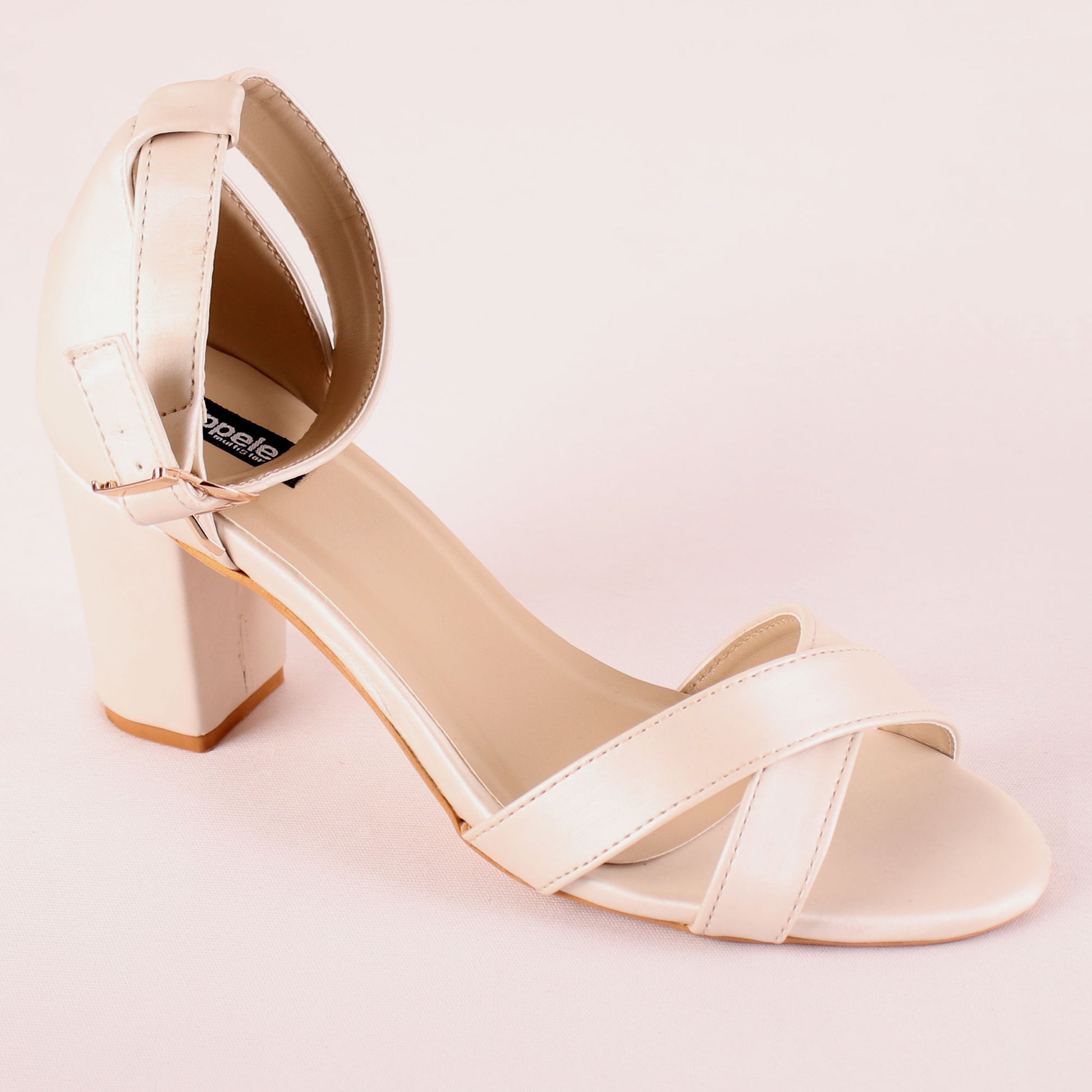 Foot Wear,The Alternating Jump wave Block Heel in Off White - Cippele Multi Store