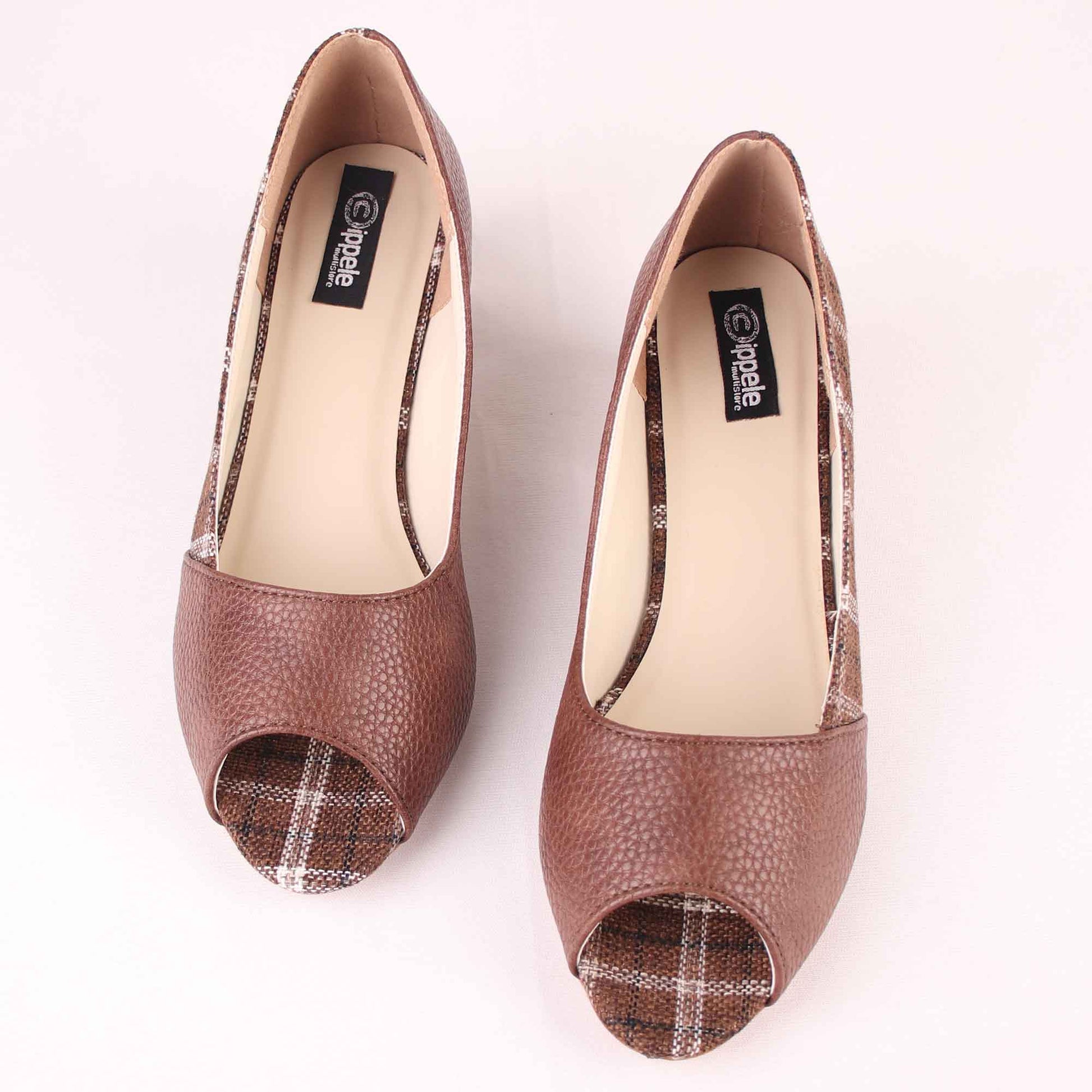 Foot Wear,The Classy Checks Block Heels - Cippele Multi Store
