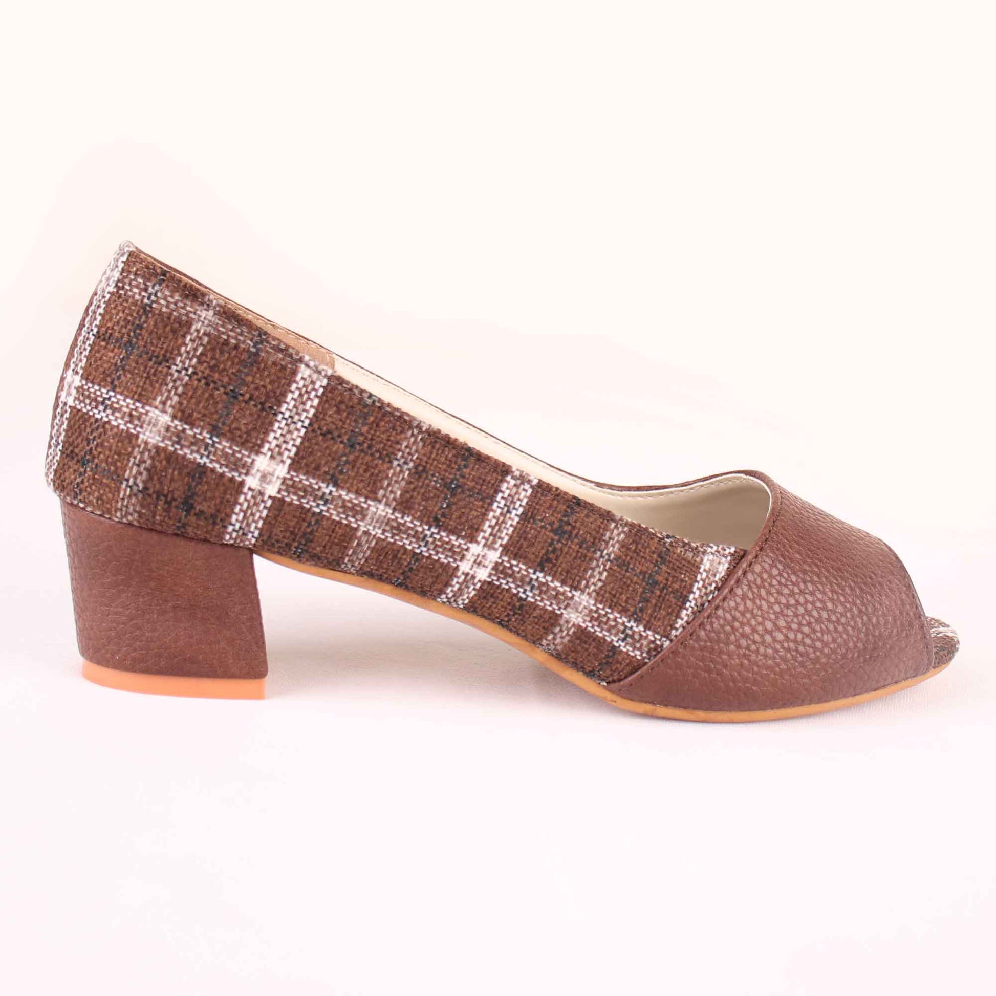 Foot Wear,The Classy Checks Block Heels - Cippele Multi Store