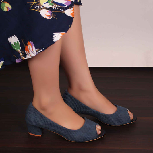 Foot Wear,The Shoemance Blue Block Heels - Cippele Multi Store
