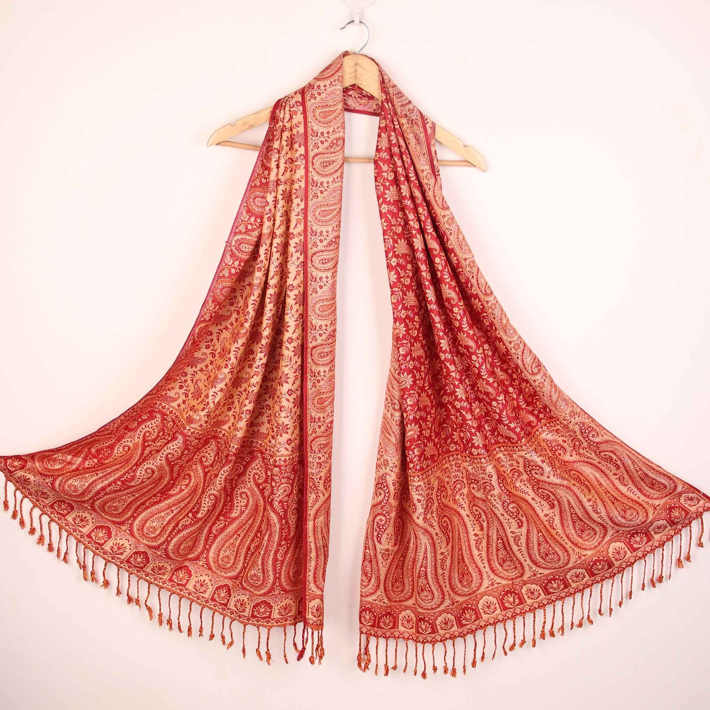 Stole,The Sultani Art Reversible Stole in Red - Cippele Multi Store