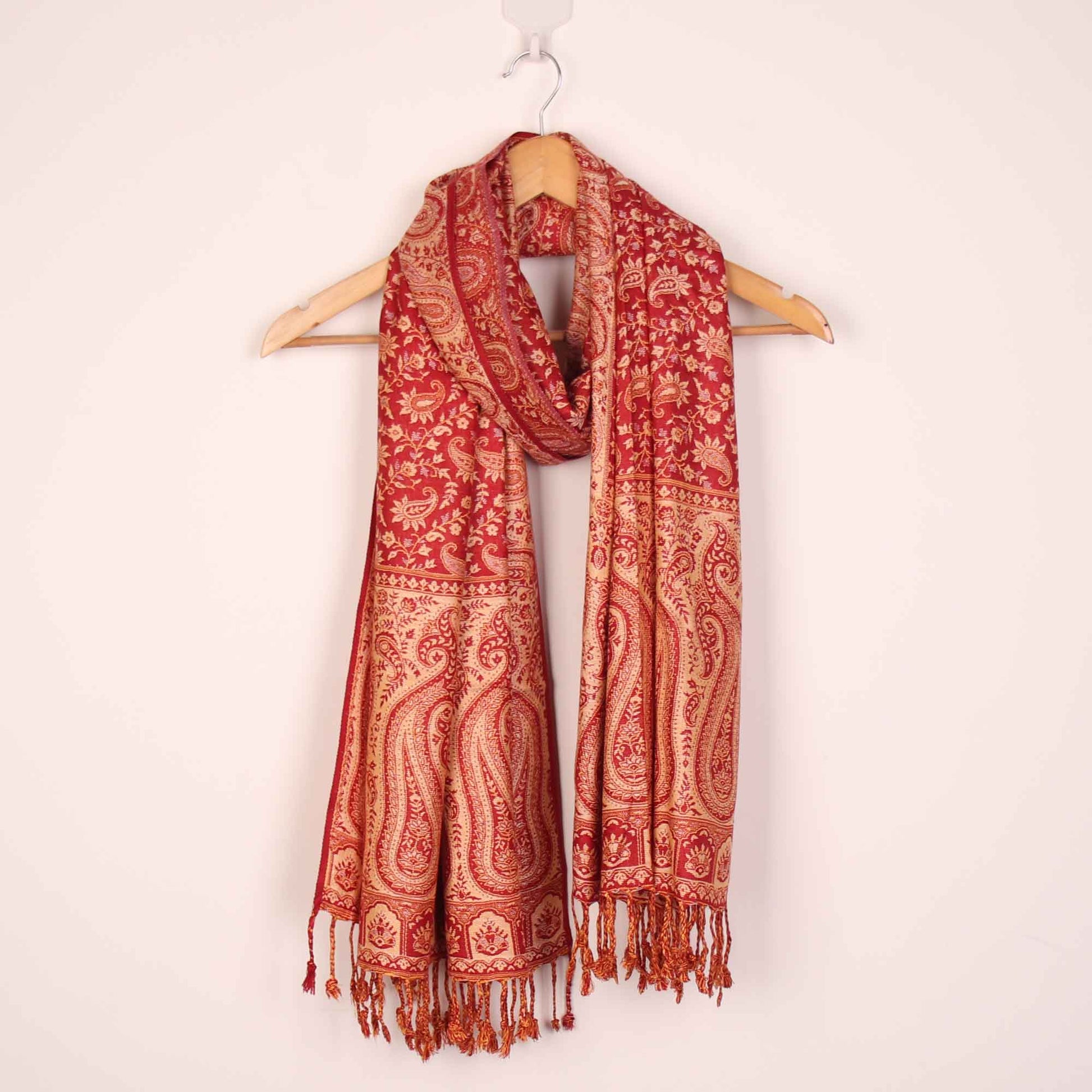 Stole,The Sultani Art Reversible Stole in Red - Cippele Multi Store
