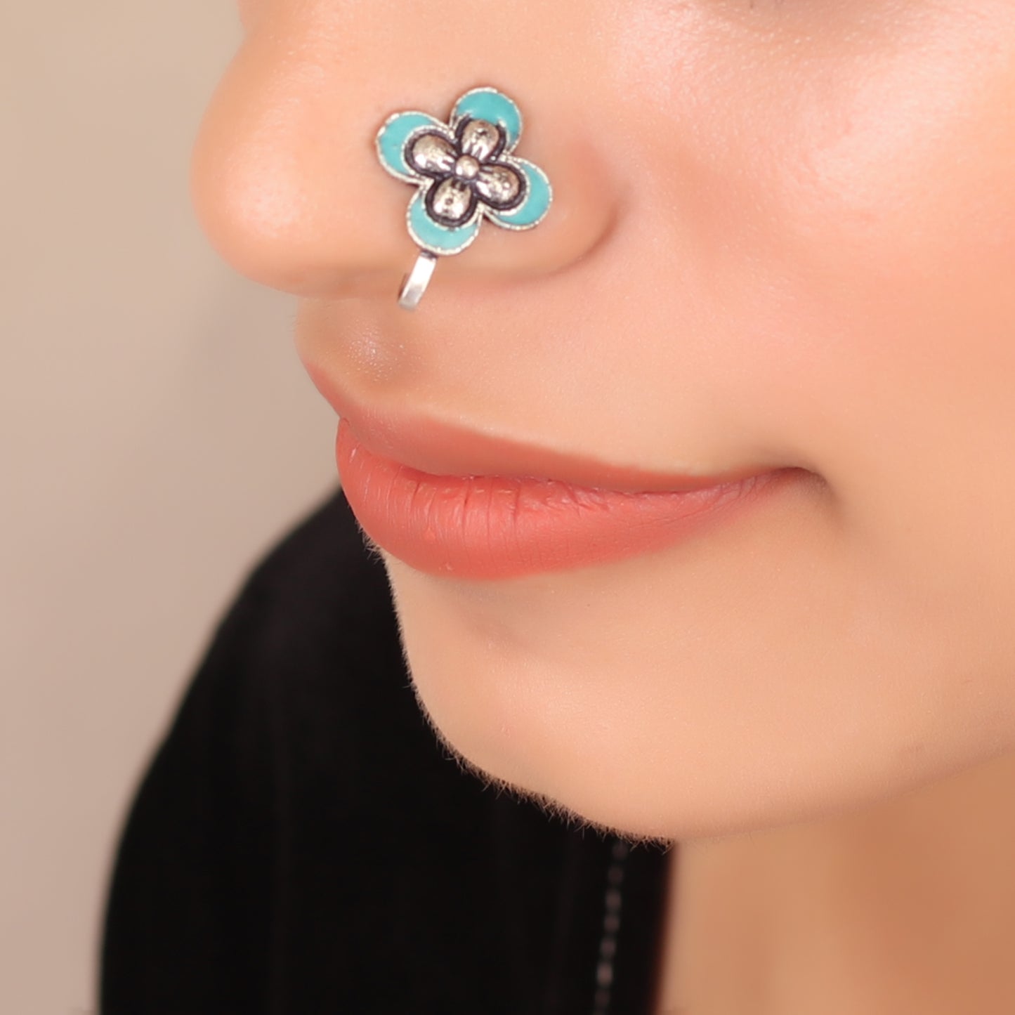 The Butterfly Nose Pin in Turquoise Blue