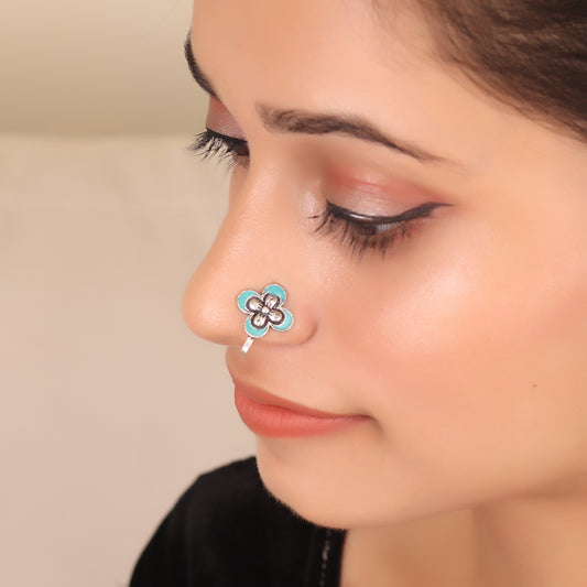 The Butterfly Nose Pin in Turquoise Blue