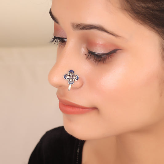 The Butterfly Nose Pin in Dark Blue