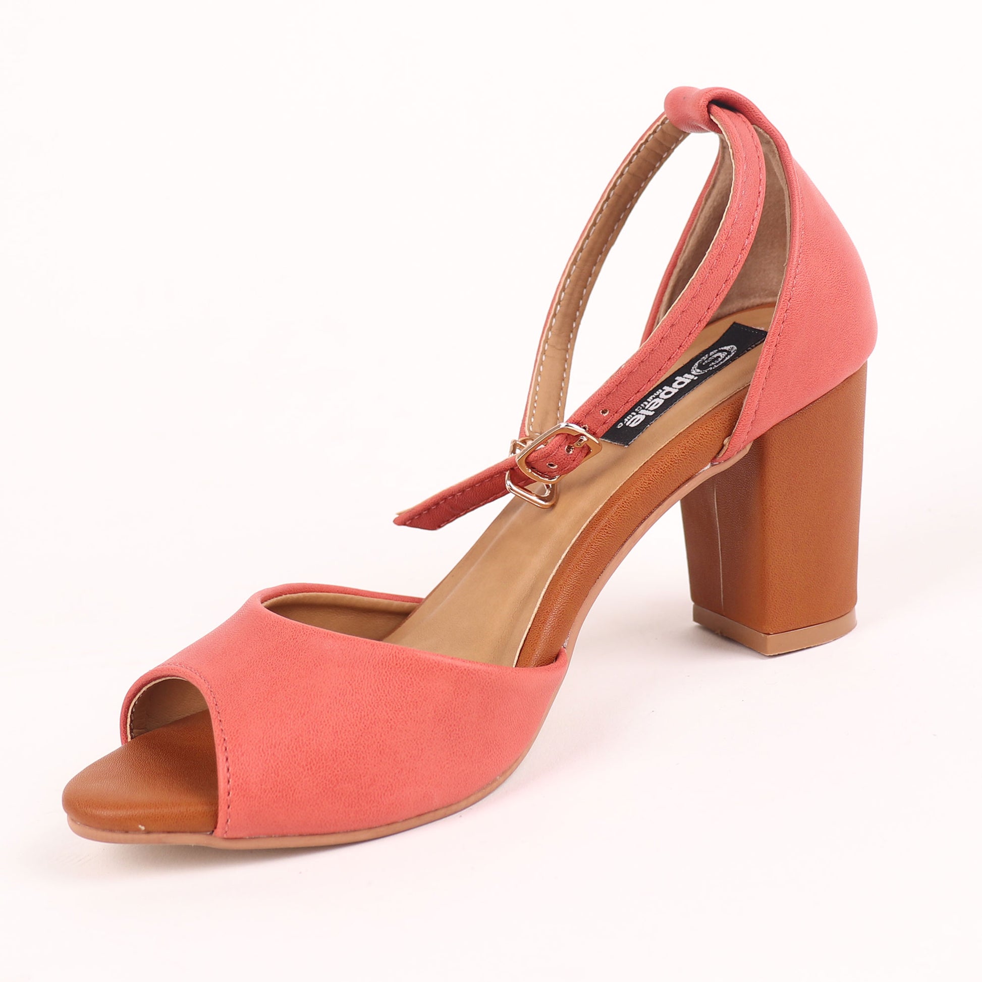 Foot Wear,The fashionista Block Heels In Peach Pink - Cippele Multi Store