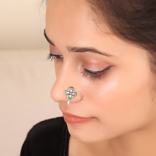 The Butterfly Nose Pin in Green