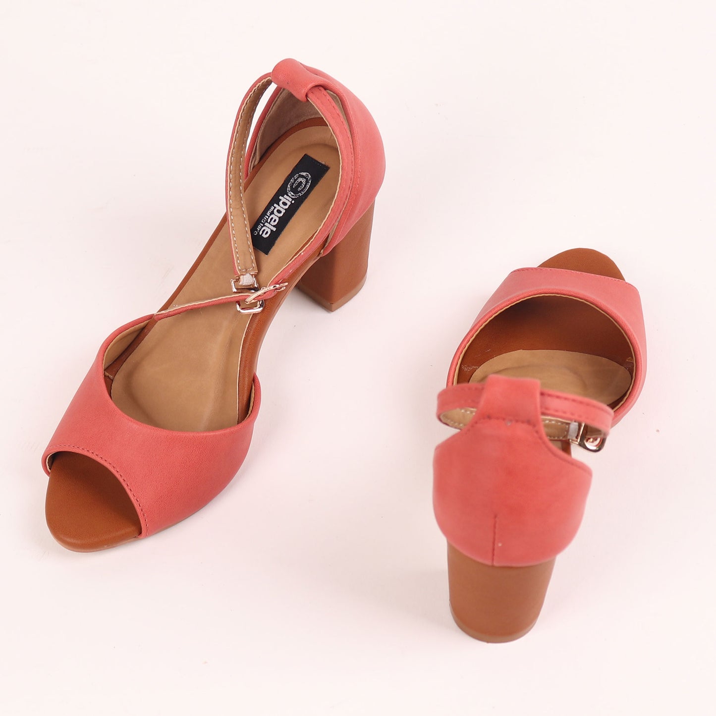 Foot Wear,The fashionista Block Heels In Peach Pink - Cippele Multi Store