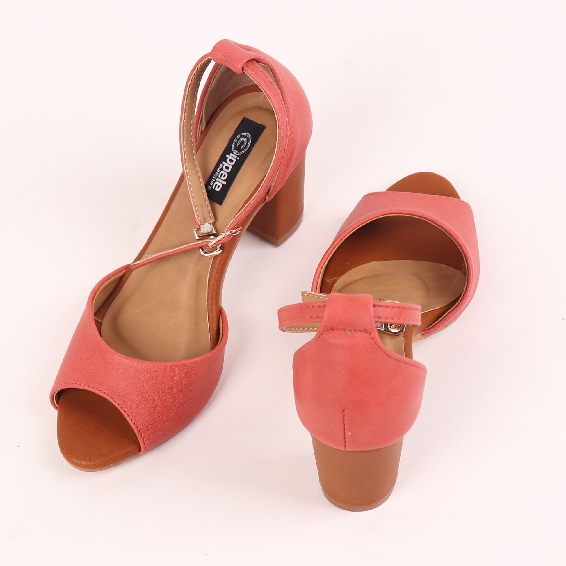 Foot Wear,The fashionista Block Heels In Peach Pink - Cippele Multi Store