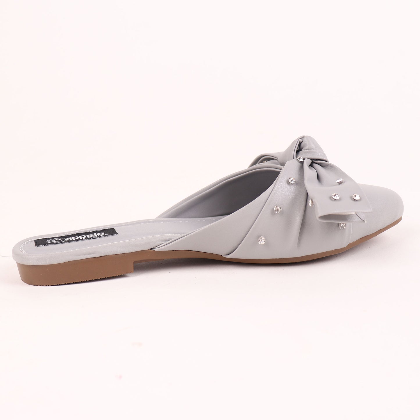 Foot Wear,The Kitten Bow Flats in Grey - Cippele Multi Store