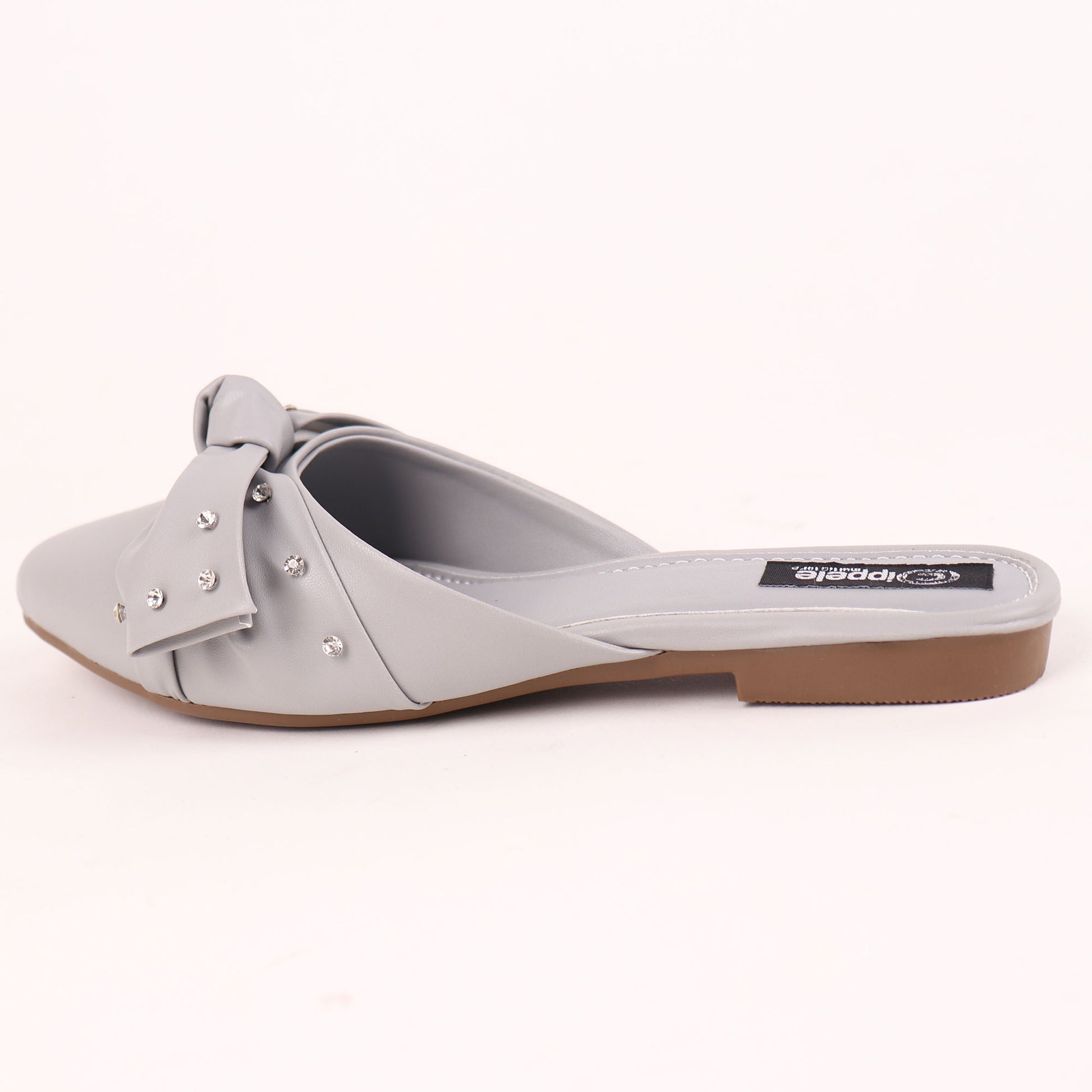 Foot Wear,The Kitten Bow Flats in Grey - Cippele Multi Store