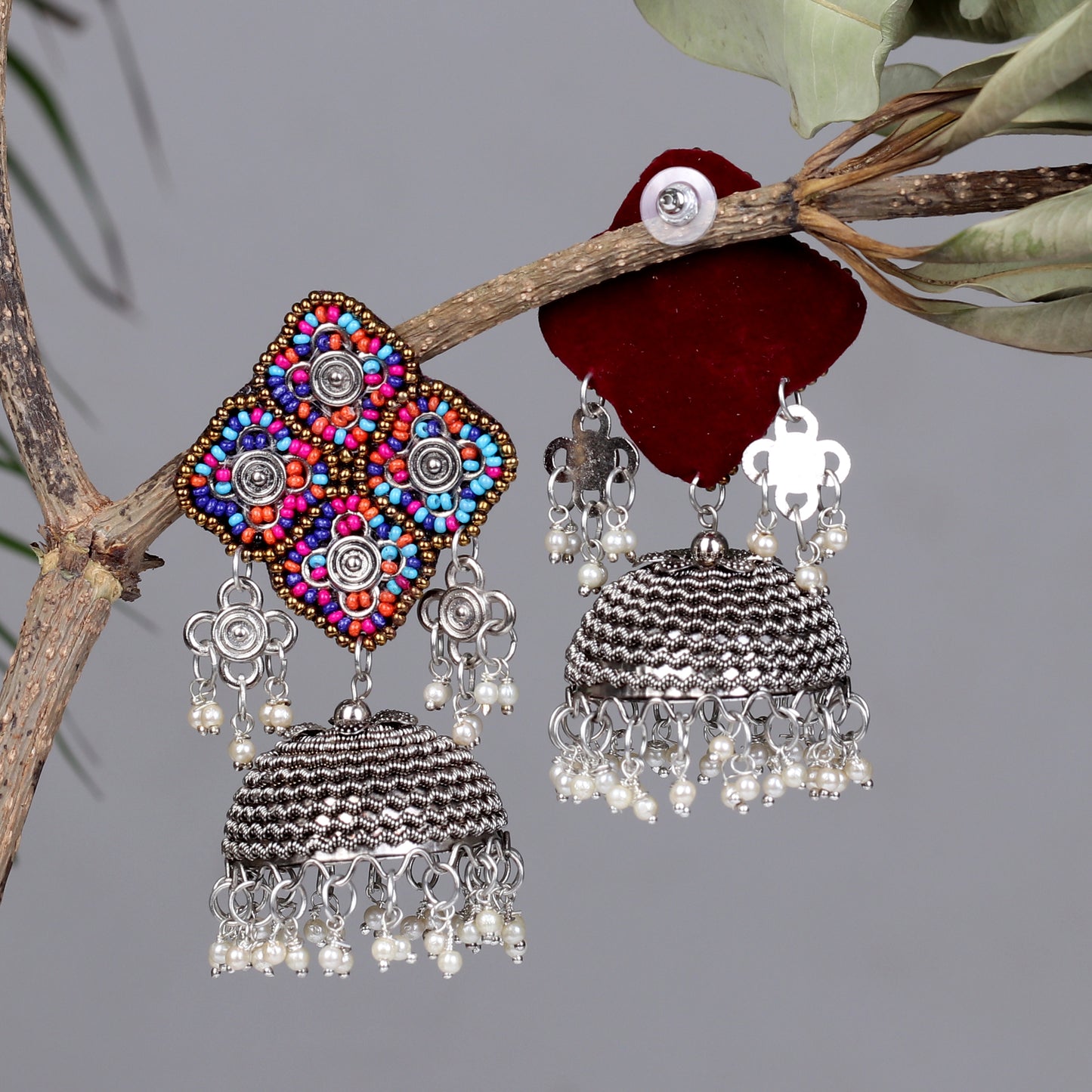 The Weavy Corally Jhoomar Earrings