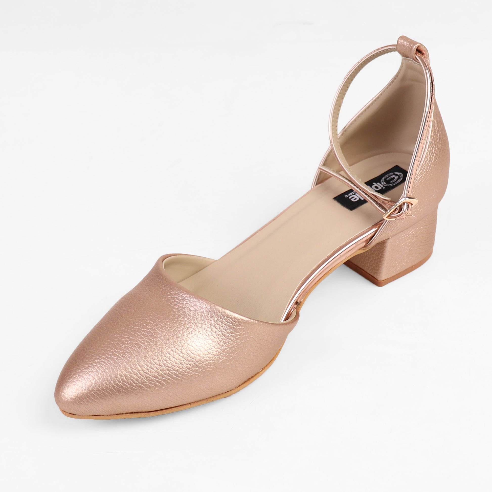Foot Wear,Rose Gold Block Heels - Cippele Multi Store