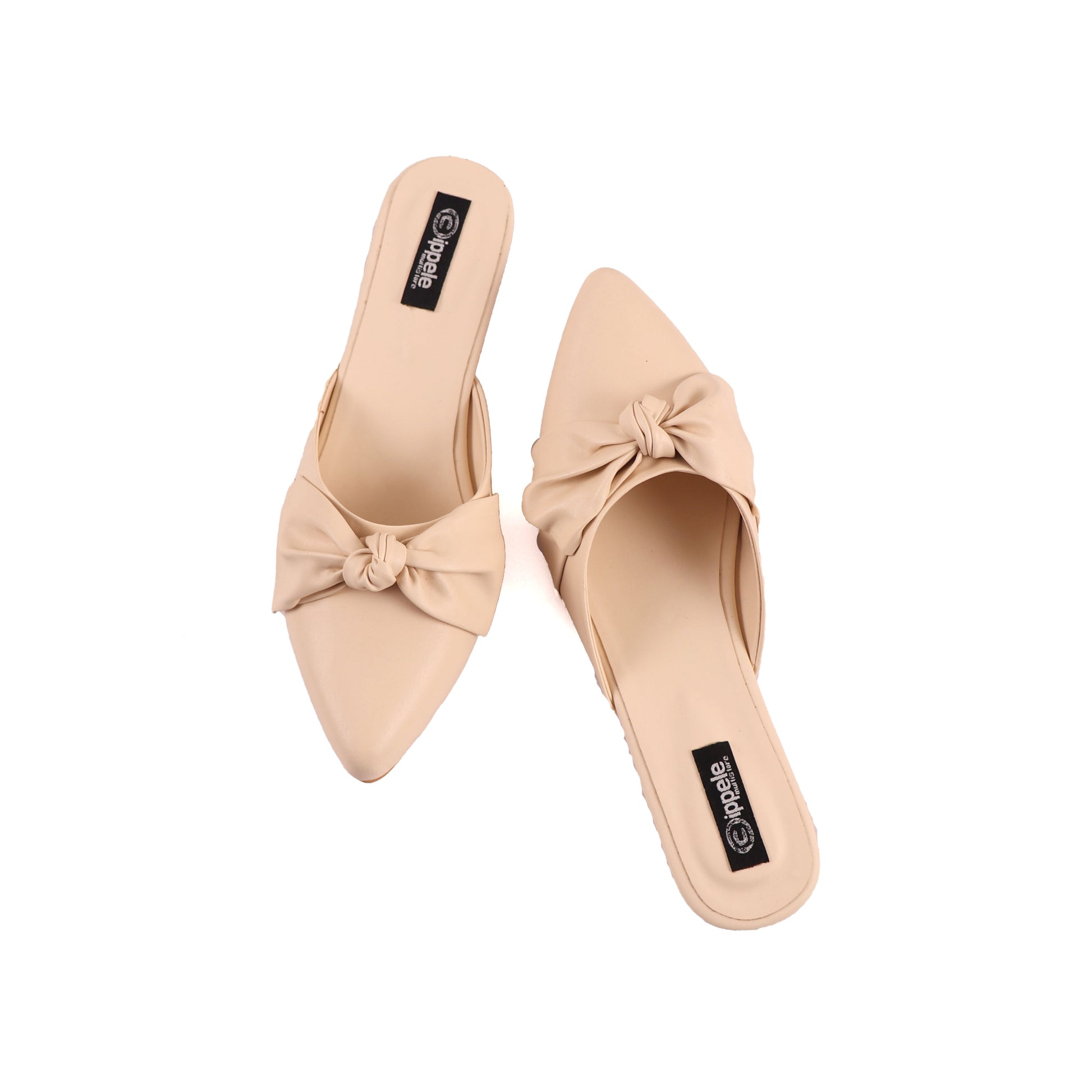 Foot Wear,The Charismatic Bow Mules in Cream - Cippele Multi Store