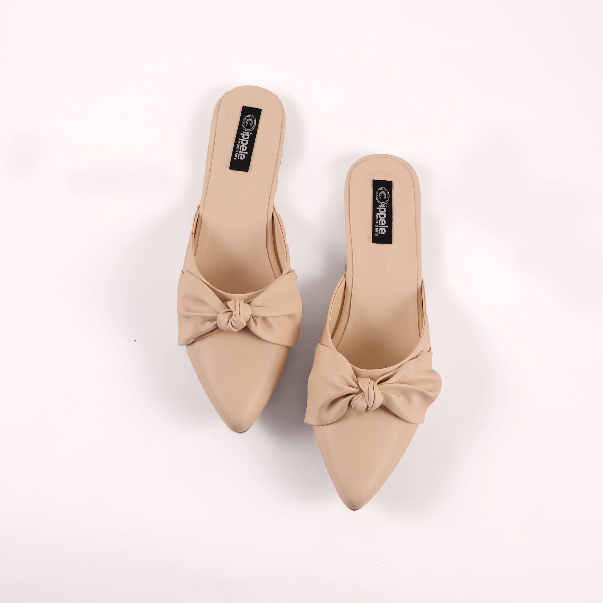 Foot Wear,The Charismatic Bow Mules in Cream - Cippele Multi Store