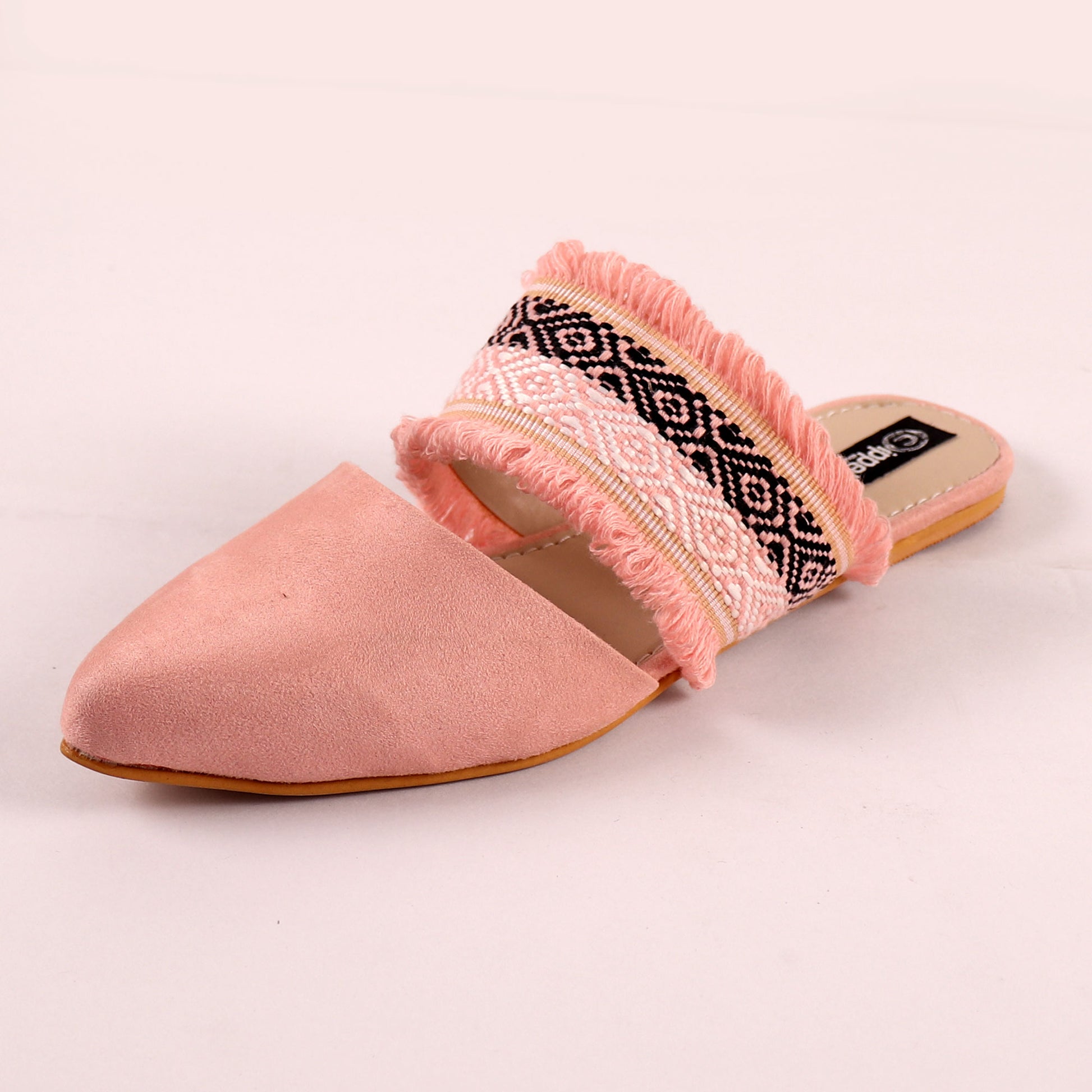 Foot Wear,The Embroided Scarf Mules in Baby Pink - Cippele Multi Store