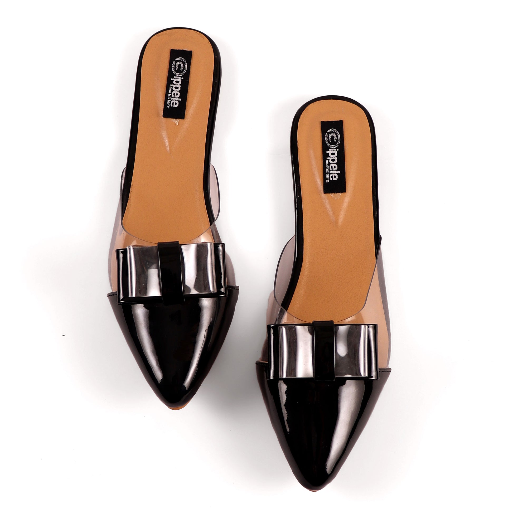 Foot Wear,The Finska Cookie Ribbon Mules in Black - Cippele Multi Store