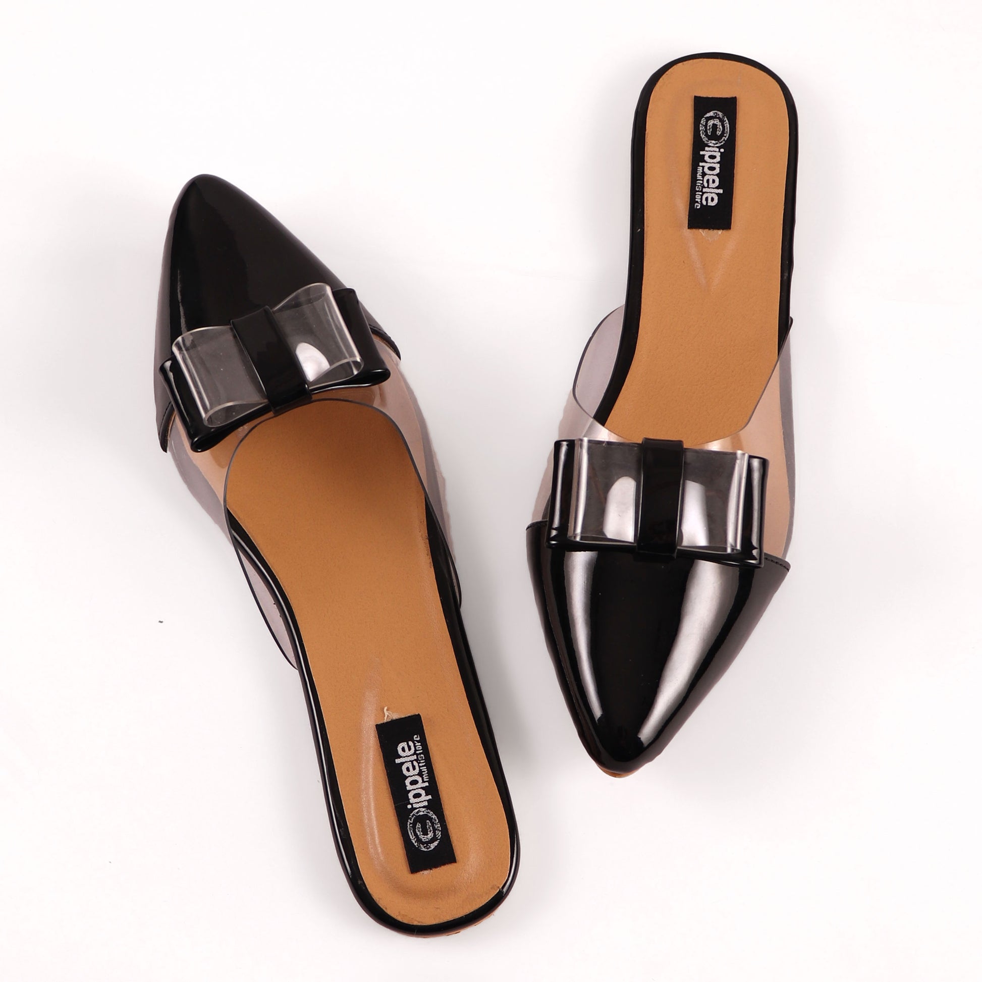 Foot Wear,The Finska Cookie Ribbon Mules in Black - Cippele Multi Store